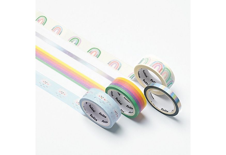 Folia Klebeband Washi Tape Set Hot Foil Rainbow 4 Stück günstig online kaufen