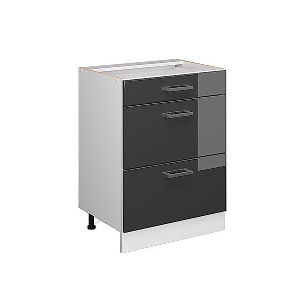 Vicco Schranksystem R-Line, Anthrazit Hochglanz/Weiß, 60cm günstig online kaufen