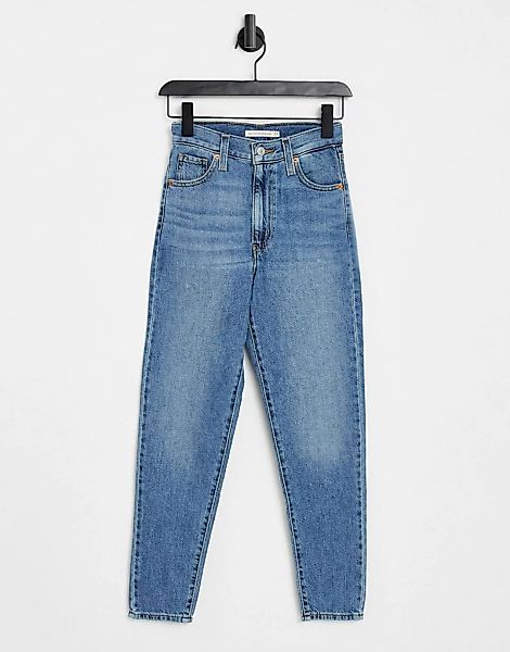 Levi's – Mom-Jeans mit hohem Bund in mittlerer Waschung-Blau günstig online kaufen