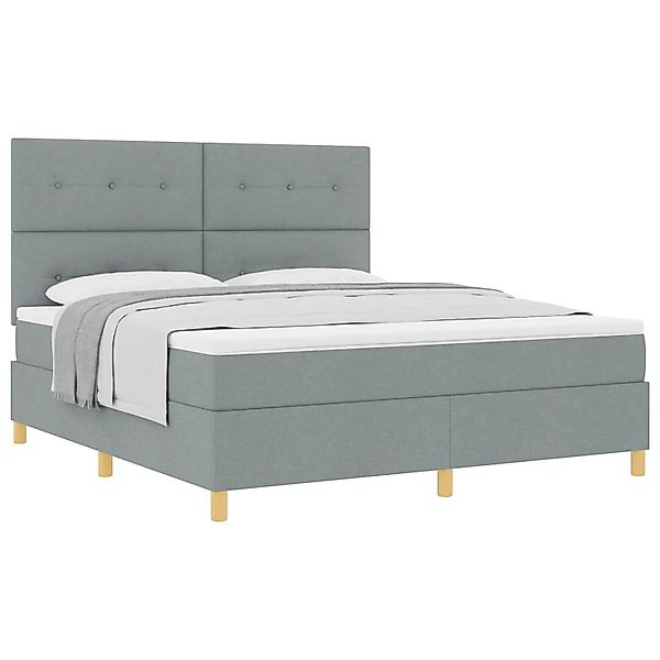 vidaXL Boxspringbett mit Matratze Hellgrau 180 x 200 cm Stoff 3339637 günstig online kaufen