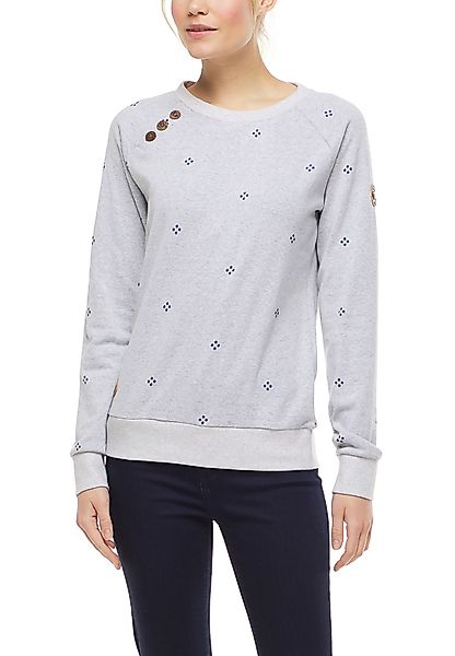 Ragwear Damen Sweater DARIA DOTS 2121-30005 White 7000 Grau günstig online kaufen