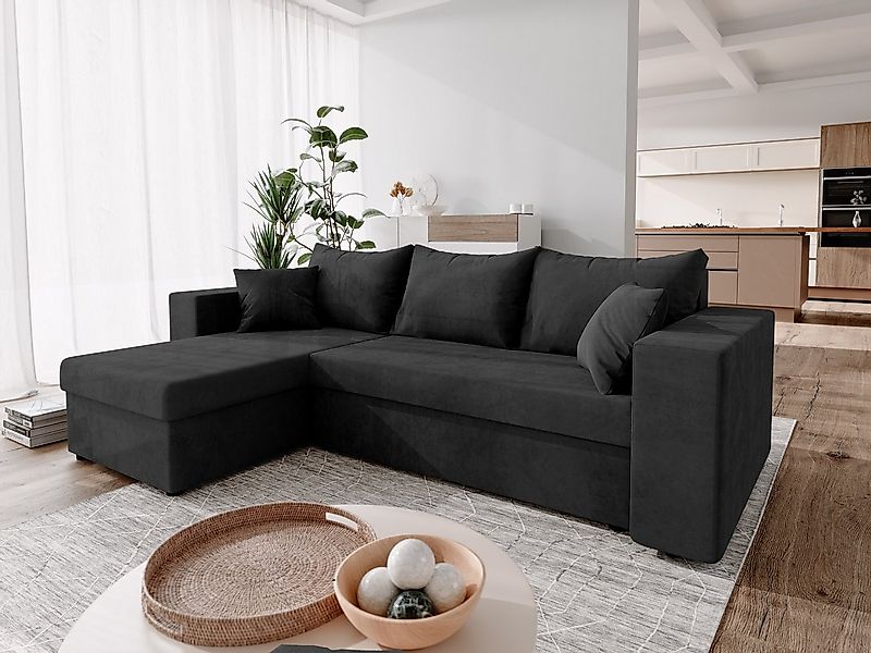 NACANAPA Ecksofa DOMINO, Kleine Ecksofa mit Schlaffunktion und zwei Bettkas günstig online kaufen