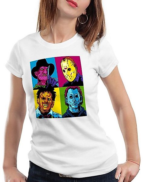 style3 T-Shirt Pop-Art Grusel freddy jason michael leatherface warhol günstig online kaufen