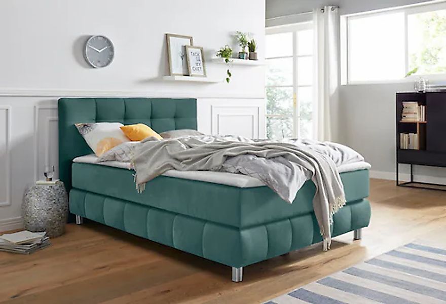 andas Boxspringbett "Salo XXL" in Samtoptik oder Struktur, 6 Breiten in Übe günstig online kaufen