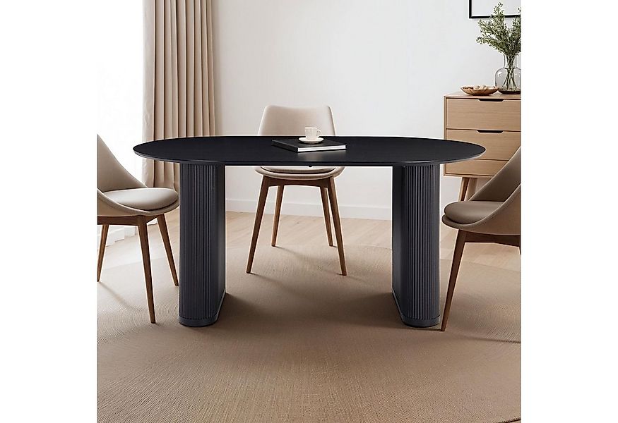 IDIMEX Esstisch MAXIM, moderner Esszimmer 160 x 90 cm Tisch oval mit Lamell günstig online kaufen