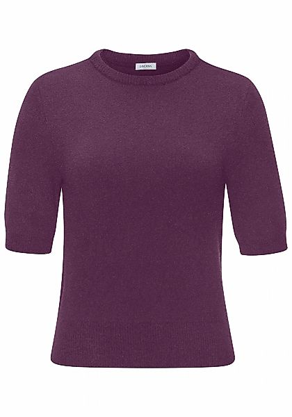 LASCANA Kurzarmpullover, flauschiger Strickpullover, figurnaher Schnitt günstig online kaufen
