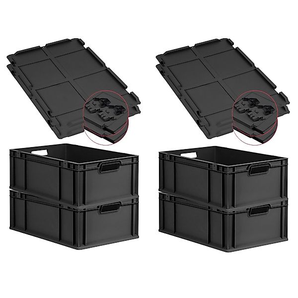 PROREGAL SuperSparSet 4x Eurobox Nextgen Grip Mit Scharnierdeckel Und Schwa günstig online kaufen