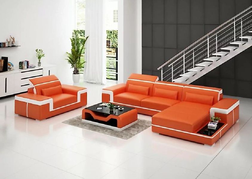 JVmoebel Ecksofa, Wohnlandschaft Ecksofa L-Form Sessel Set Modern Sofa Lede günstig online kaufen