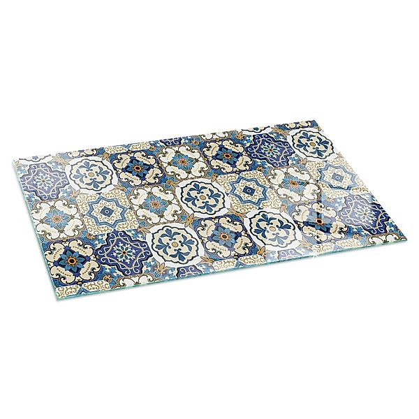 Tulup Glasplatte für Kamin Mosaikmuster mit Blumen Kamin Glasplatte Rechtec günstig online kaufen