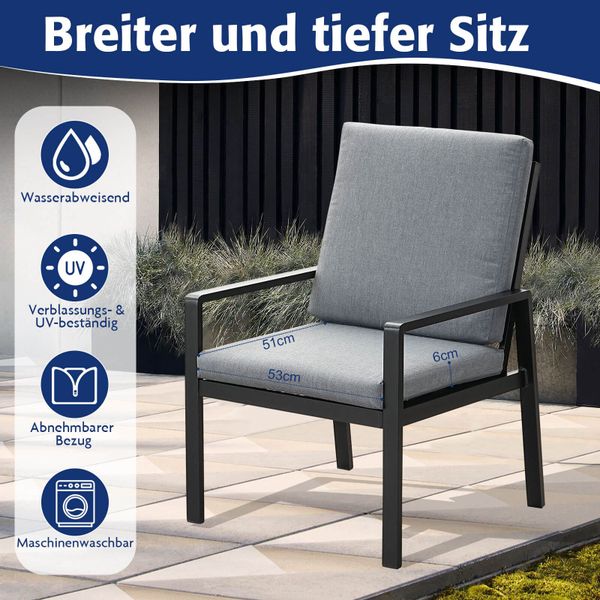 MeXo Gartenlounge-Set Alu Gartenmöbel-Sets Gartenstuhl, (6-tlg., günstig online kaufen