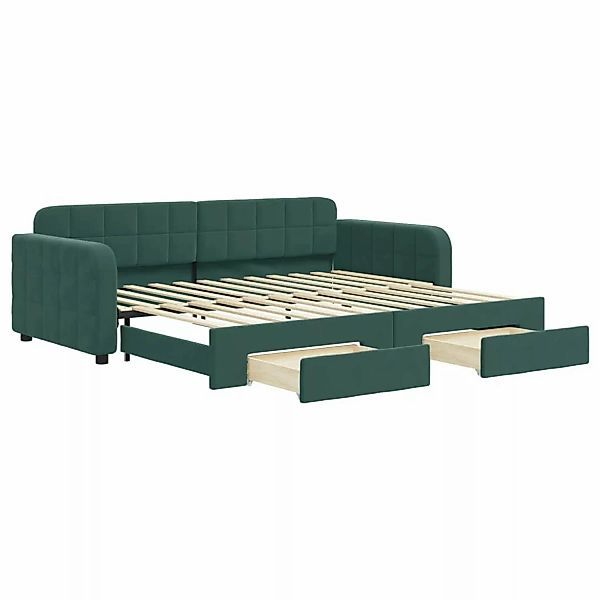 vidaXL Tagesbett Ausziehbar mit Schubladen Dunkelgrün 90x200 cm Samt1896649 günstig online kaufen