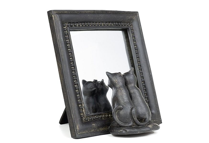 Moritz Dekofigur Deko-Spiegel Katzenpärchen sitz vor Spiegel aus Polyresin günstig online kaufen