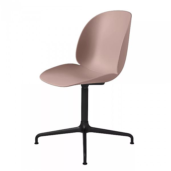 Gubi - Beetle Meeting Chair Gestell 4-Stern schwarz - süßes pink/Sitz Polyp günstig online kaufen