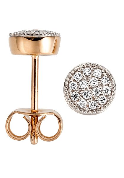 JOBO Paar Ohrstecker "Ohrringe mit 28 Diamanten", 585 Roségold günstig online kaufen
