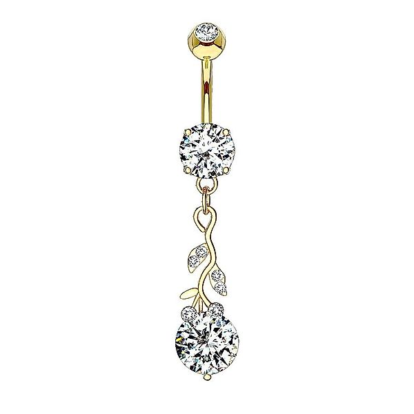 Taffstyle Bauchnabelpiercing Piercing Chirurgenstahl Kristall Blätter, günstig online kaufen