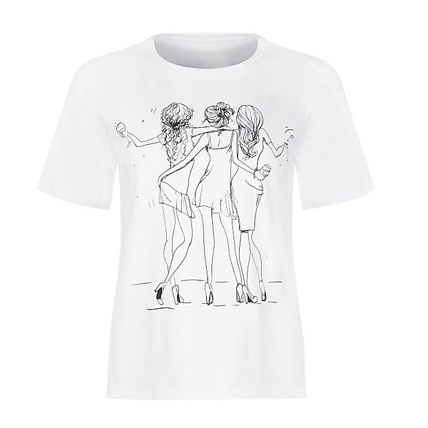 Evoni T-Shirt Damen Kurzarmshirt aus weichem günstig online kaufen