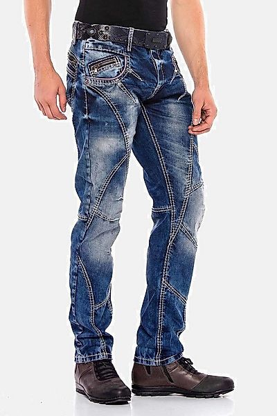 Cipo & Baxx Straight-Jeans Jeans mit trendigen Ziernähten, CD563 günstig online kaufen