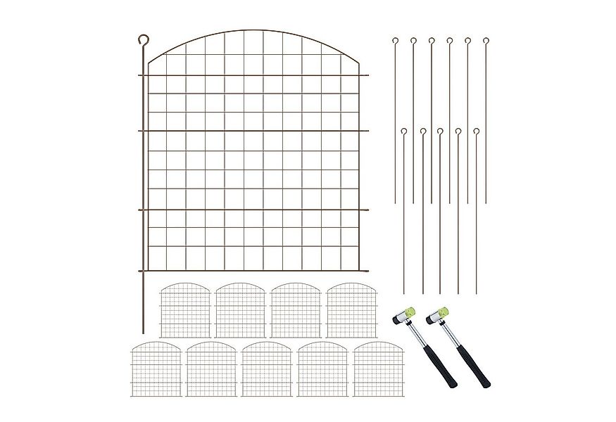 relaxdays Teichzaun Oberbogen mit 10 Elemente, braun günstig online kaufen