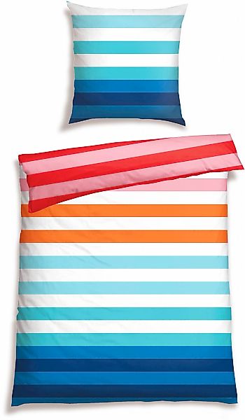 Schiesser Bettwäsche "Happy Stripe aus weicher Baumwolle und jeder Menge bu günstig online kaufen