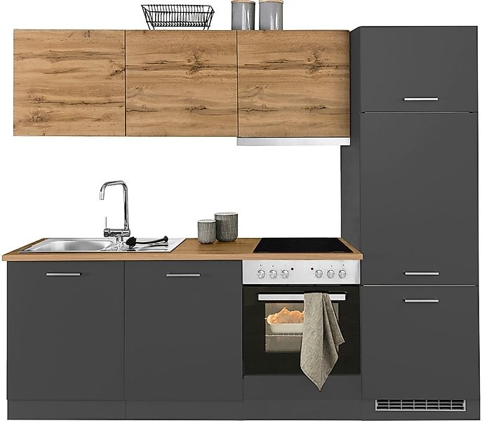 KOCHSTATION Küchenzeile "KS-Kehl", mit E-Geräten, Breite 240 cm, inkl. Kühl günstig online kaufen