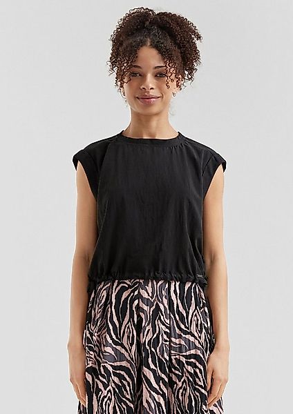 QS Kurzarmbluse Bluse Verkürztes Blusentop mit Tunnelzug günstig online kaufen