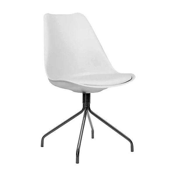 Kunststoff Schalenstühle in Weiß Metallgestell (2er Set) günstig online kaufen