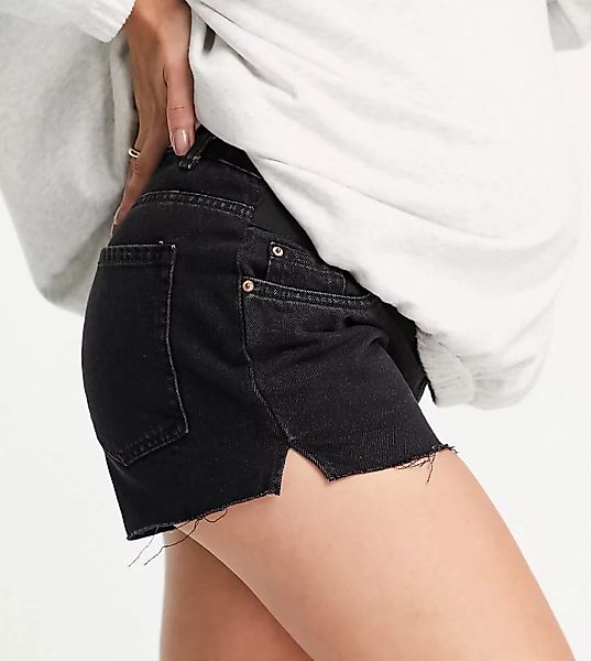 New Look Maternity – Jeansshorts mit Unterbauchband in Schwarz günstig online kaufen
