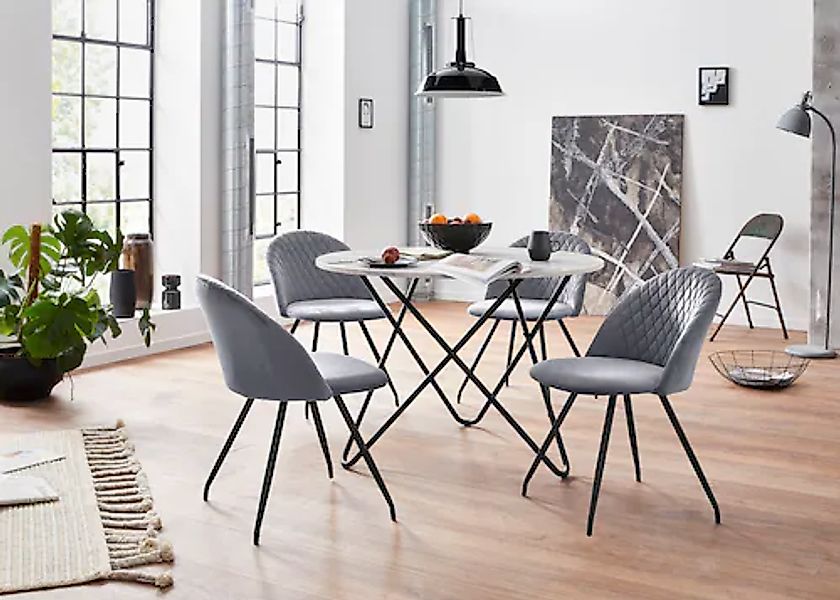 INOSIGN Essgruppe »Emmajonas« Set, 5 Stk. tlg. moderner runder Tisch in Mar günstig online kaufen