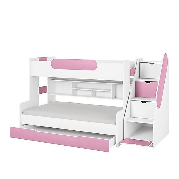 Deine Möbel 24 Funktionsbett SALLY Etagenbett für 2 Kinder mit Treppe Funkt günstig online kaufen