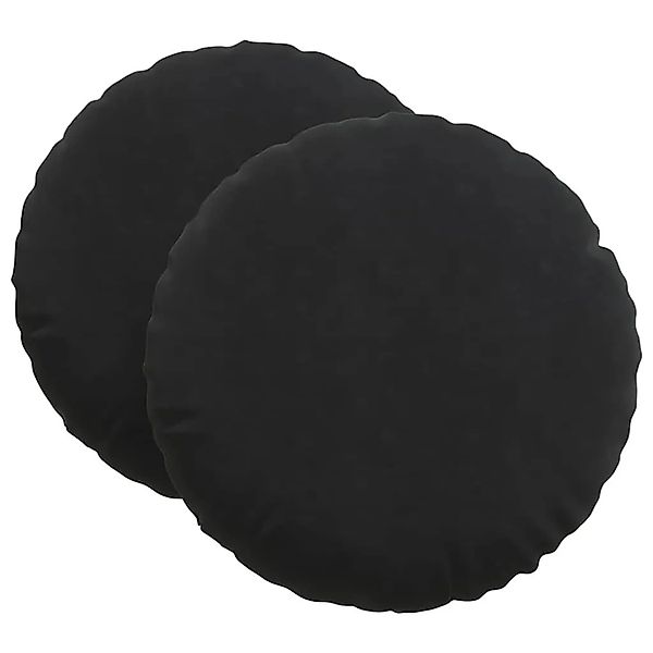 vidaXL Sitzkissen 2 Stück Schwarz Ø 60 x 21 cm Samt 42014217 günstig online kaufen