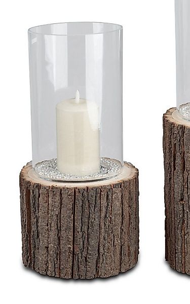formano Windlicht Baumstamm, mit Glasaufsatz, Natur, Motiv: Baumstamm günstig online kaufen