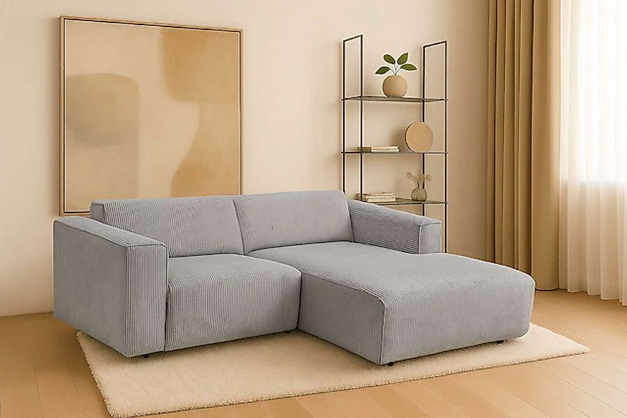 Home affaire Ecksofa »Noord mit Kedernaht, Breite 234 cm, L-Form« Cord, Str günstig online kaufen