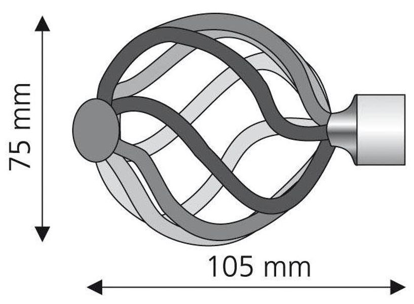 Liedeco Gardinenstangen-Endstück "Helena" für Gardinenstangen Ø 16 mm günstig online kaufen