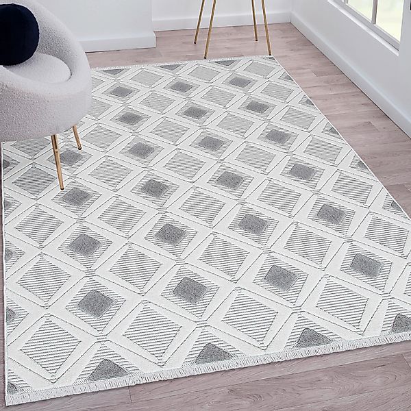Sehrazat Teppich »Scandi 9830«, rechteckig, 10 mm Höhe, Kurzflor, 3 D Effek günstig online kaufen