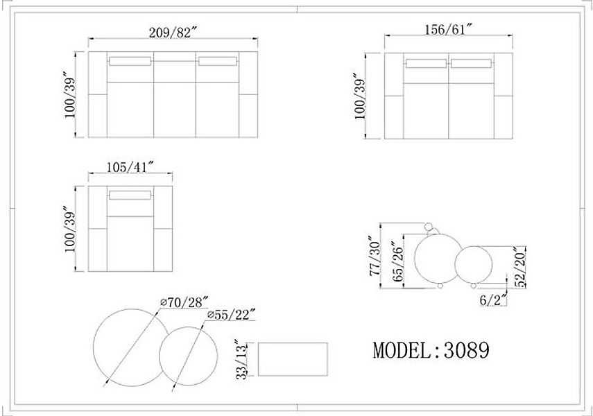 JVmoebel Sofa Designer Polster Sofagarnitur Set XXL Ledersofa Couch 3+2+1 M günstig online kaufen