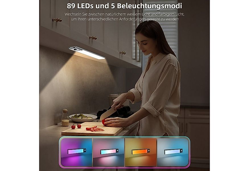 Fanttik LED Lichtleiste ohne Kabel, RGB Küchenschrank mit Bewegungsmelder u günstig online kaufen