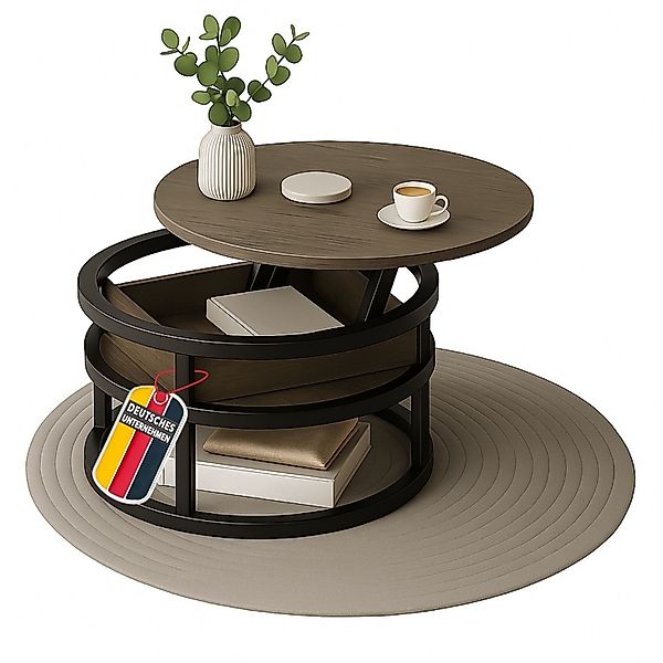 Coemo Wohnzimmertisch SWING, Grau Couchtisch Metallgestell günstig online kaufen