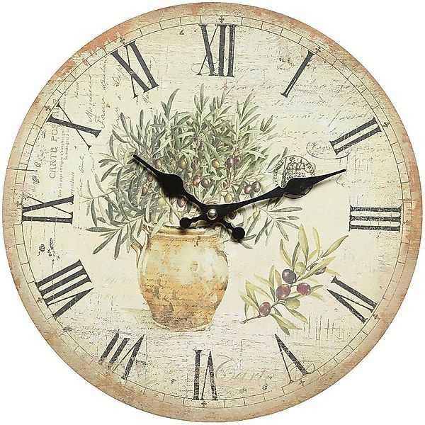 Ambiente Haus Wanduhr "Oliven Wanduhr 28cm" günstig online kaufen
