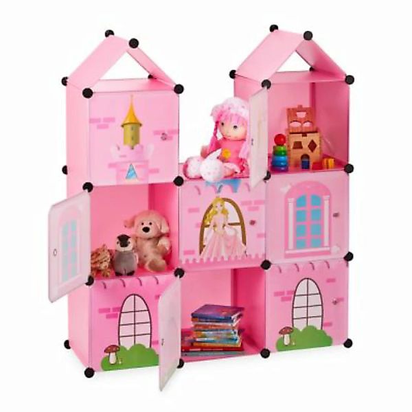 relaxdays Steckregal Kinderzimmer als Schloss rosa günstig online kaufen