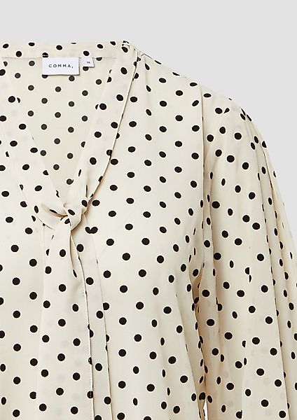 comma Langarmbluse Semitransparente Chiffonbluse mit Polka günstig online kaufen