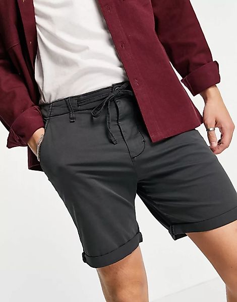 Pull&Bear – Dunkelgraue Chino-Shorts günstig online kaufen