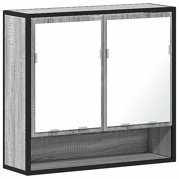 vidaXL Badezimmerspiegelschrank Bad-Spiegelschrank Grau Sonoma 65x20x60 günstig online kaufen