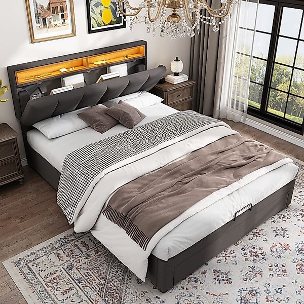 STILVORA Polsterbett 140x190 mit Bettkasten,Jugendbett Bettgestell günstig online kaufen