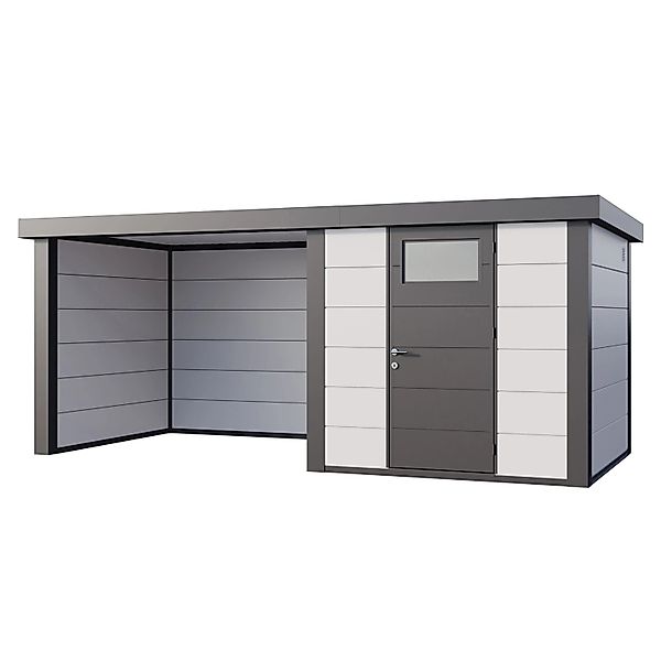 Gerätehaus Classico 2424 mit Lounge S Links 522 cm x 238 cm Weiß günstig online kaufen