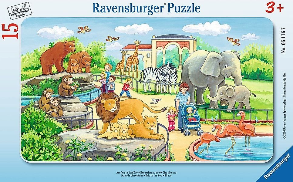 Ravensburger Puzzle 15 Teile Ravensburger Kinder Rahmen Puzzle Ausflug in d günstig online kaufen