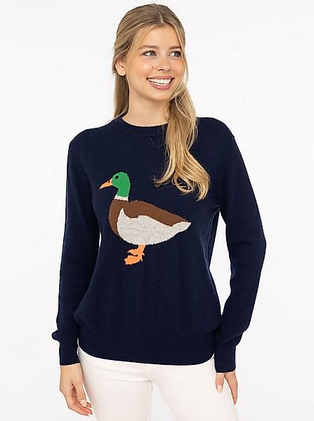 Zwillingsherz Strickpullover Duck Rundhals,aus reinem Kaschmir mit großer E günstig online kaufen