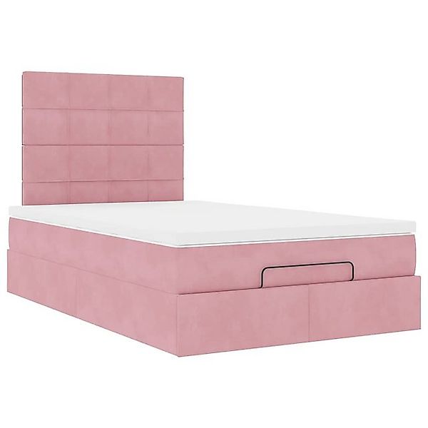 vidaXL Bett Ottoman-Bett mit Matratzen & LEDs Rosa 120x190 cm Samt günstig online kaufen