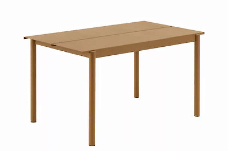 rechteckiger Tisch Linear metall braun beige / Stahl - 140 x 75 cm - Muuto günstig online kaufen