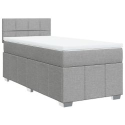 vidaXL Bett Boxspringbett mit Matratze Hellgrau günstig online kaufen
