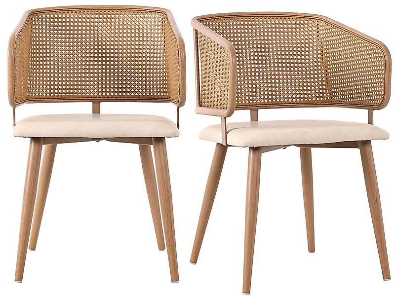 SeedWave Esszimmerstuhl Ergonomische Rattan-Diningstühle mit Armlehnen, günstig online kaufen